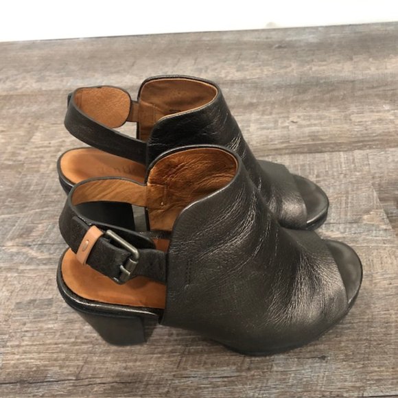 Gentle Souls Ankle Booties Open Toe Leather Bootie Sandals, Dark Gray Sh… - Picture 5 of 12